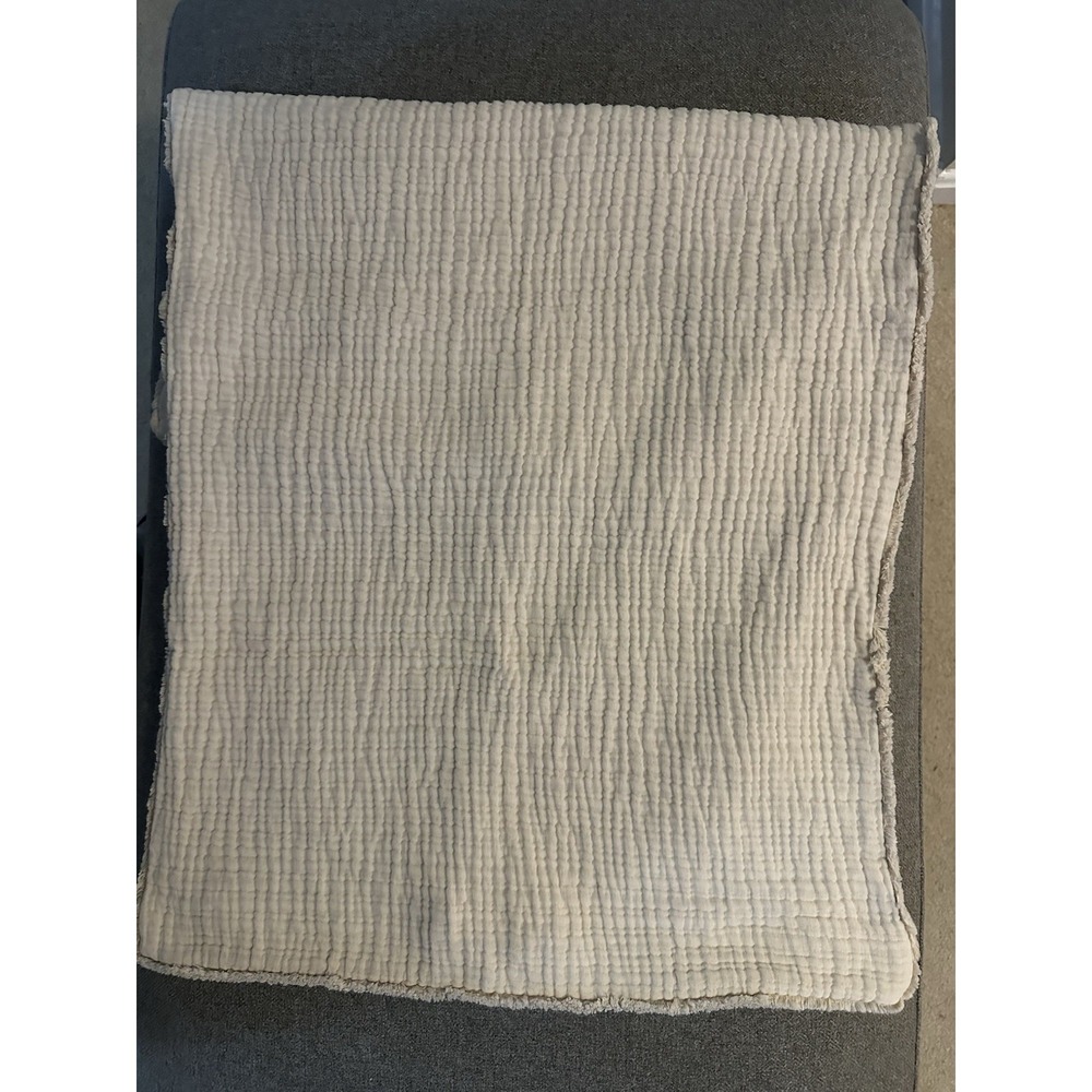 Casaluna King Textured Solid White Cotton Rectangular Pillow Sham Bedding - Picture 1 of 7